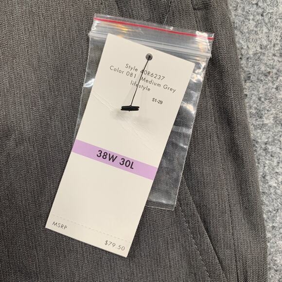 Calvin Klein Pants Mens 38 Grey Straight Fit Flat Front Formal Business Dress - Picture 4 of 13